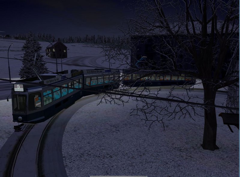 Tram 2000 Railworks nachts 